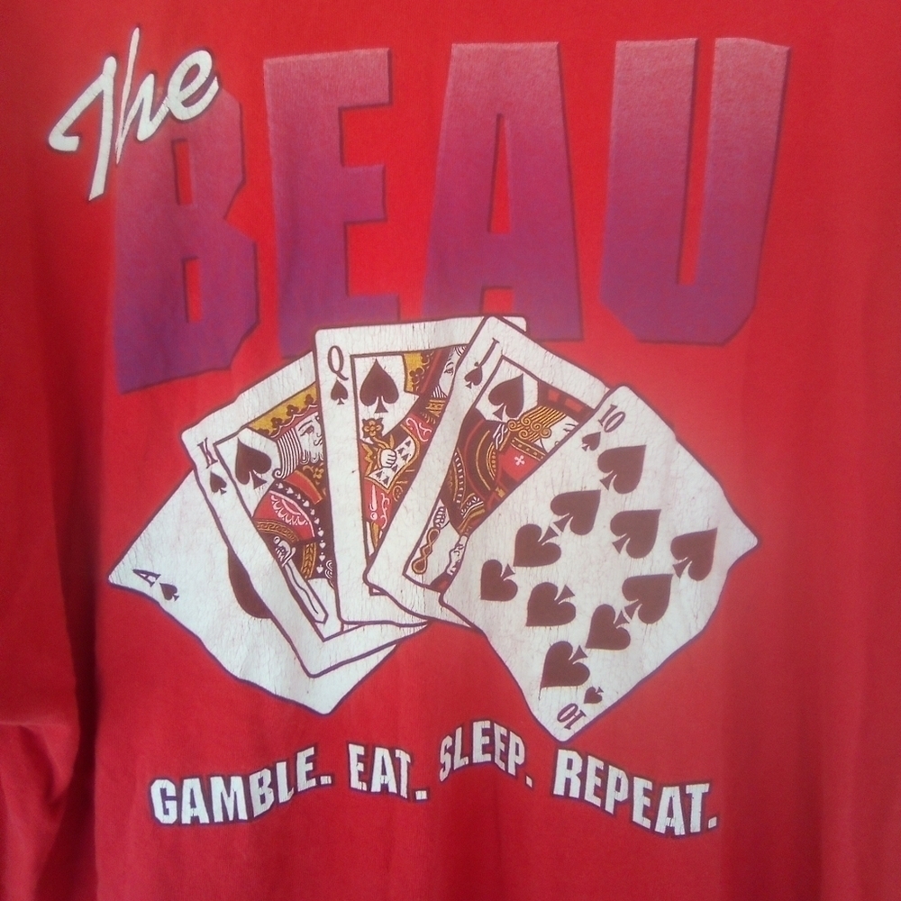 Men's The Beau Gamble Eat Sleep Repeat Red T Shirt Size 2XL